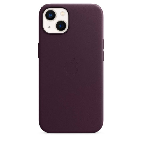 Чехол Leather Case with MagSafe на iPhone 13 Dark cherry